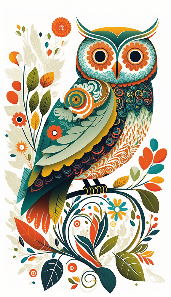 retro-owl-with-modern-patterns-and-shapes