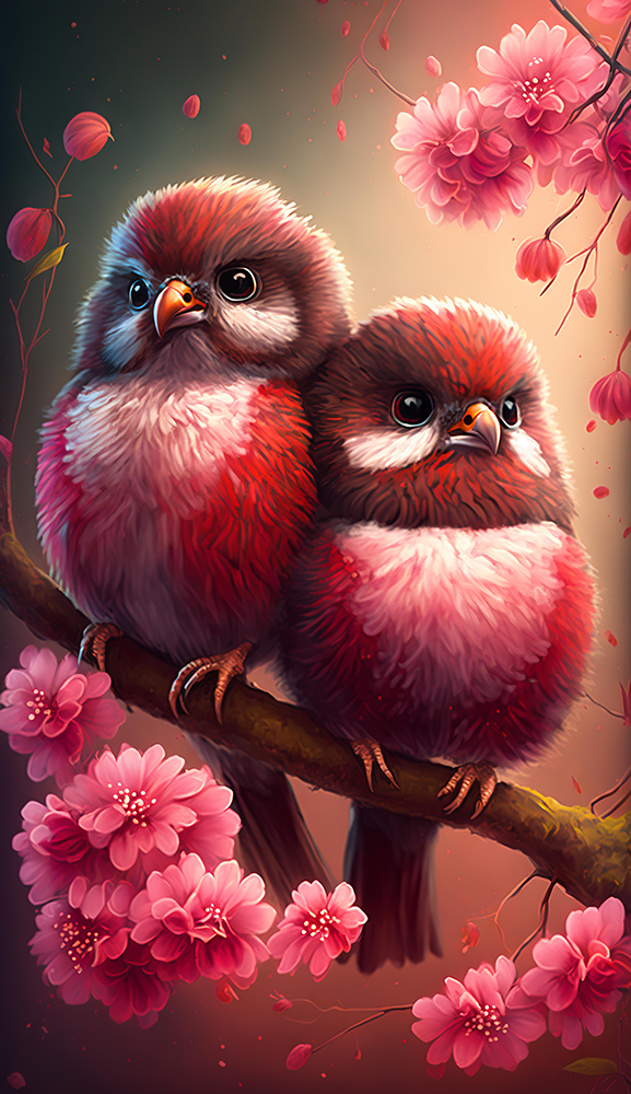 two-super-cute-fluffy-snowbirds-standing-on-a-branch
