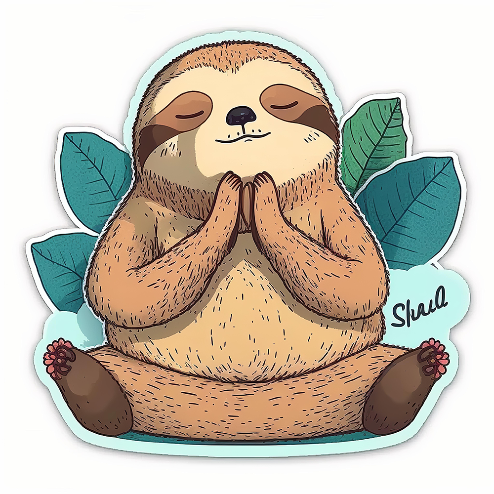 cute-meditating-sloth-sticker
