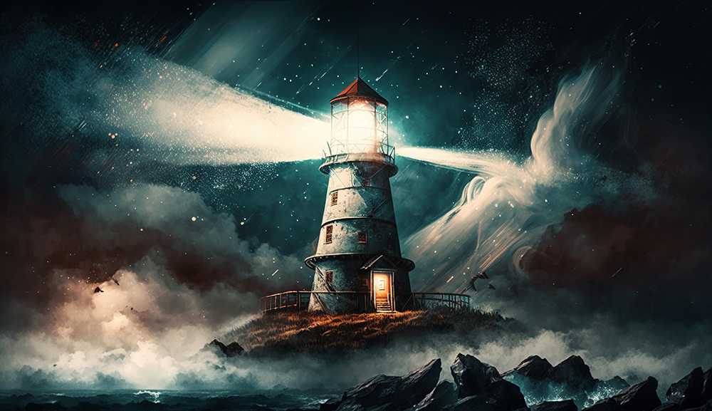 digital-art-of-lighthouse-with-foghorn-in-fog