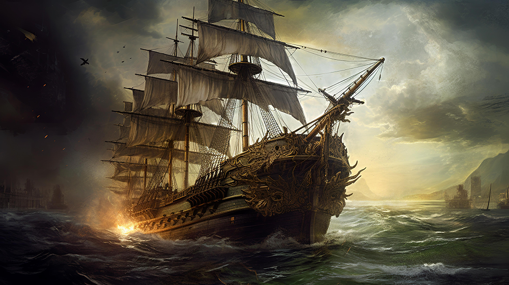 an-old-art-print-of-a-pirate-ship