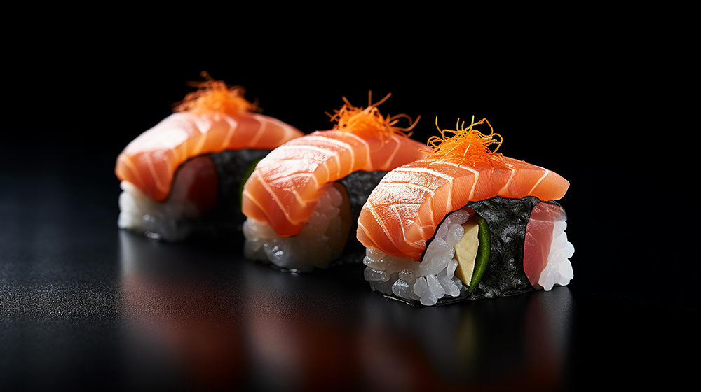 photography-of-sushi-on-sleek-black-background