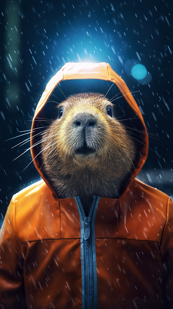 capybara-with-a-hoodie-in-front-of-a-dark-background