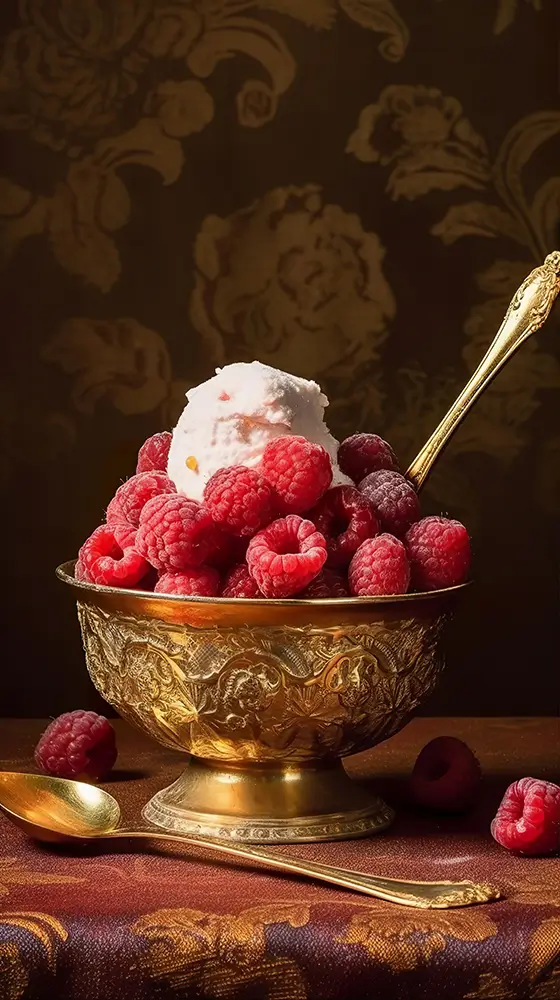 bowl-of-ice-cream-and-raspberries