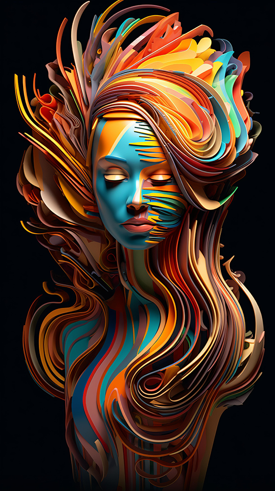 abstract-girl-in-dark-background-3d
