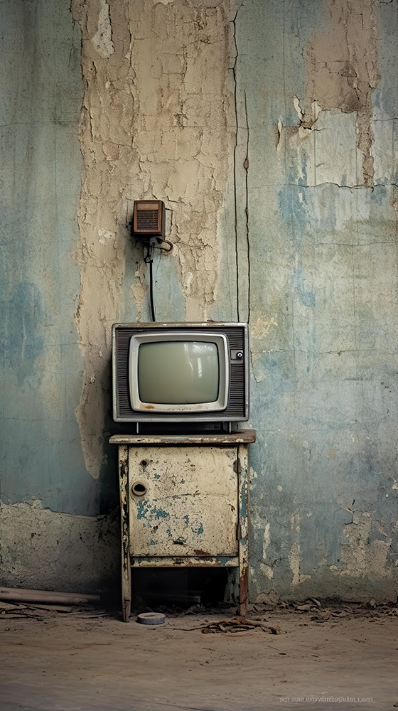 close-up-photograph-old-crt-tv-in-front-of-wall-by-sam-toft