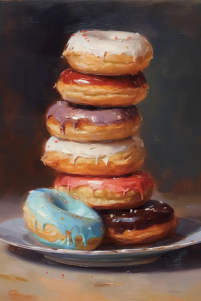 stack-of-assorted-doughnuts-on-a-plate