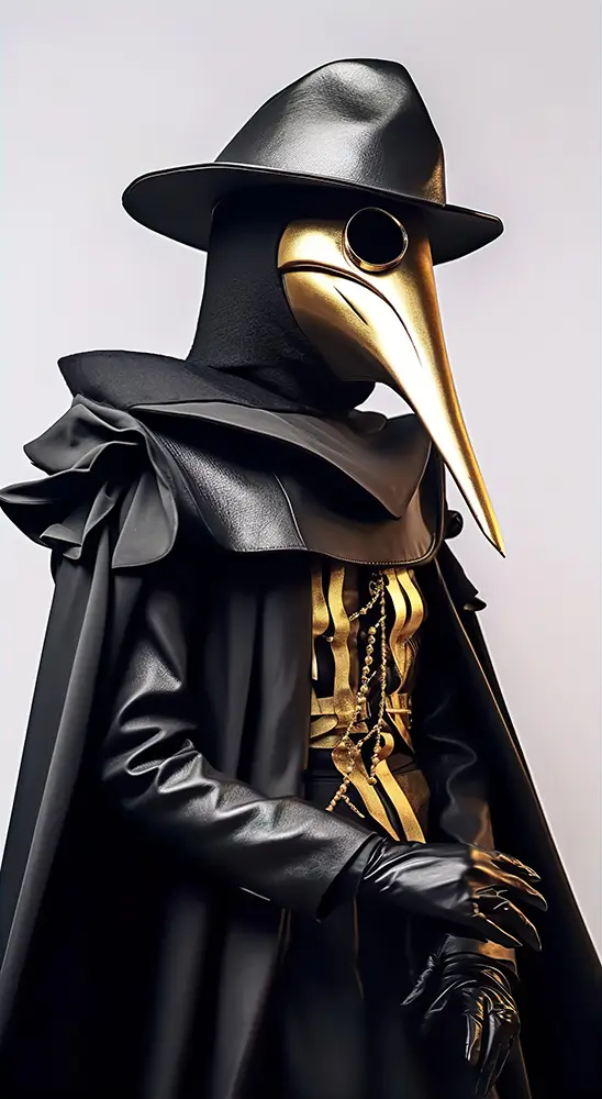 dynamic-pose-of-a-plague-doctor-in-an-black-and-gold