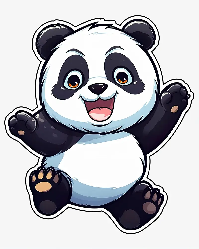 cartoon-white-background-sticker-image-panda