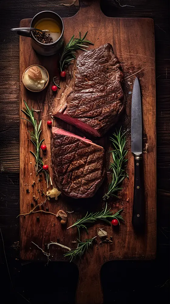 a-huge-cut-of-delicious-steak-on-a-wooden-board