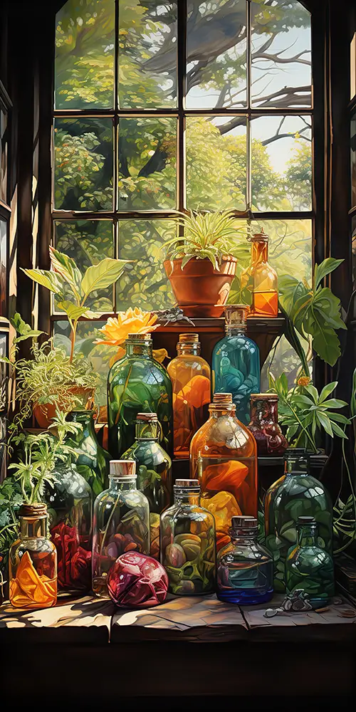 amazing-oil-painting-of-a-display-on-a-window