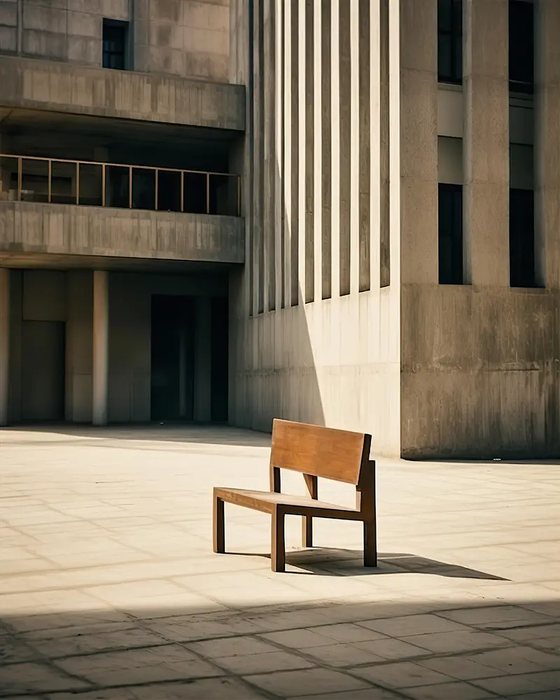 building-on-the-edge-of-a-concrete-plaza-with-a-chair-beside-it