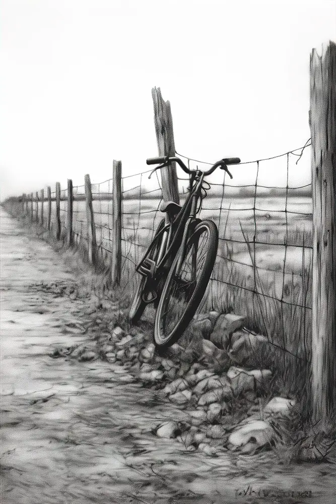 charcoal-sketch-of-an-old-bicycle
