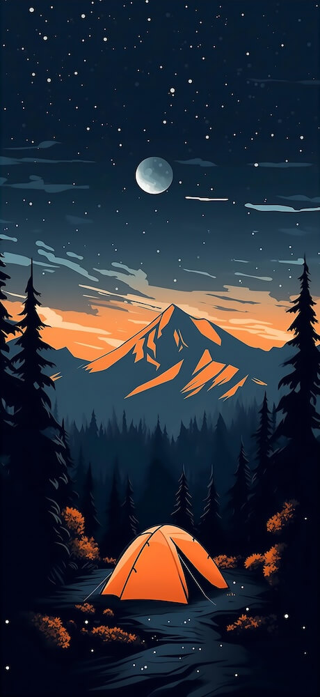 camping-scene-vector-illustration-with-mountains-and-trees