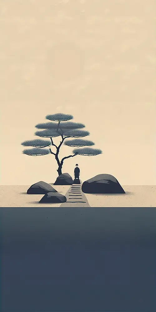 minimalist-mural-of-a-zen-garden