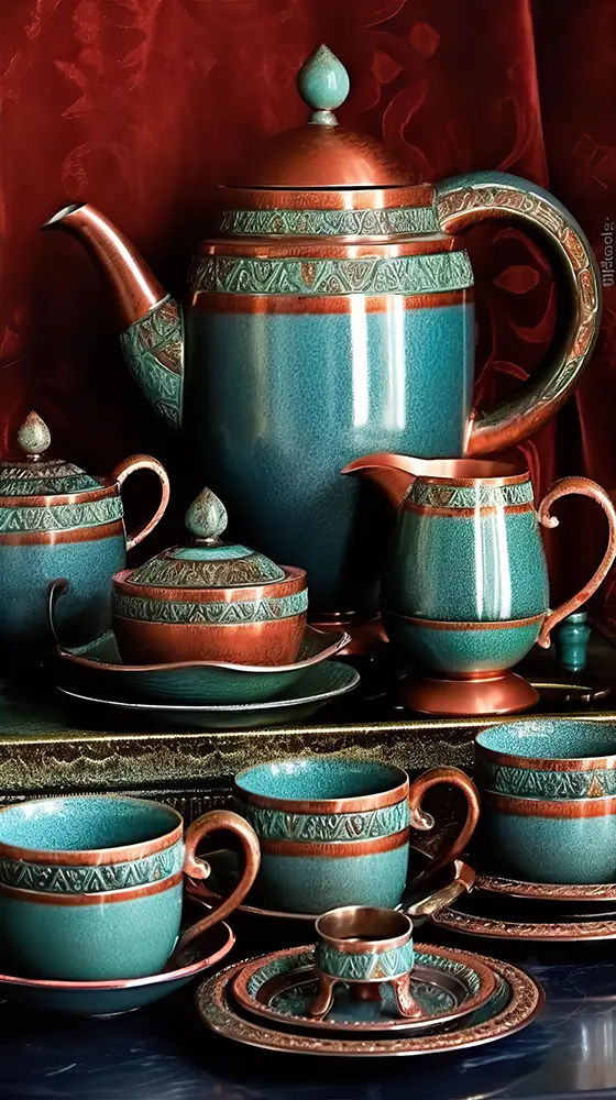turquoise-and-copper-high-class-tea-sets