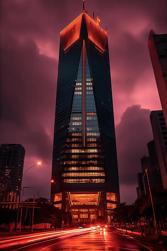 skyscraper-near-skyline-in-the-style-of-dark-gold-and-orange