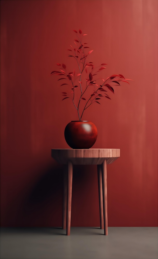 wooden-stand-and-vase-with-a-plant-on-top