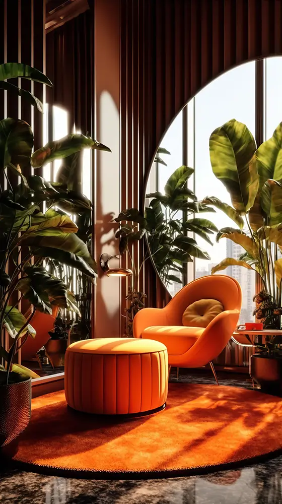 nice-living-room-shown-with-an-orange-chair