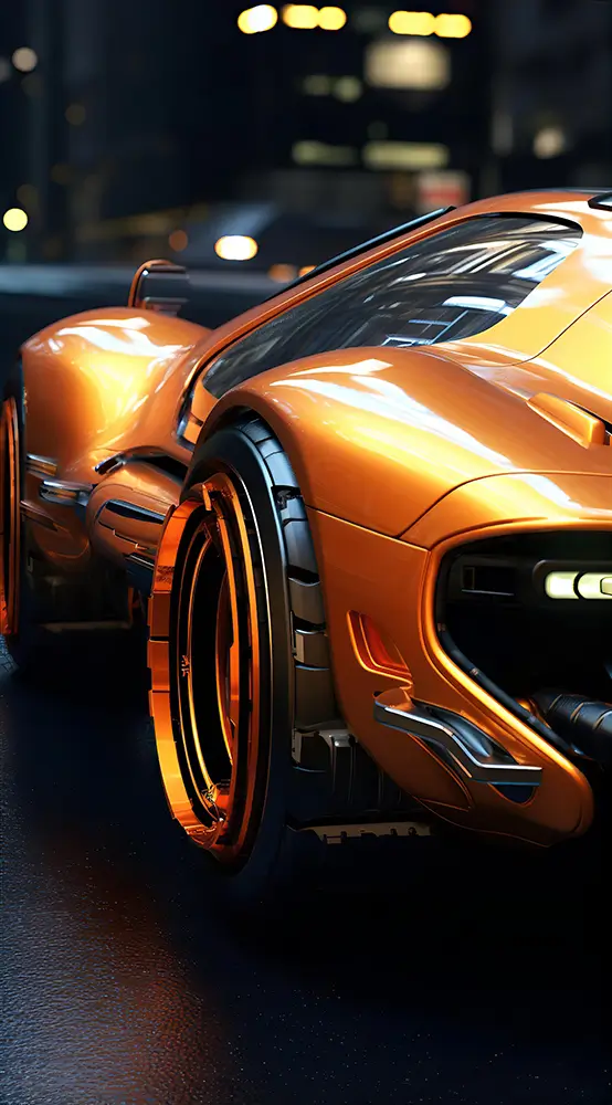 orange-computer-car-with-orange-lights