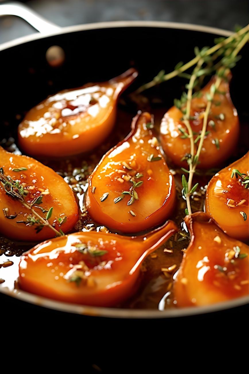 roasted-pears-in-a-skillet-with-cinnamon-and-thyme