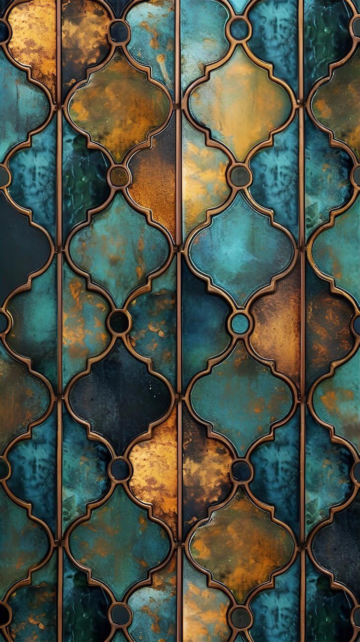 tile-pattern-with-dark-blue-and-brown-shades