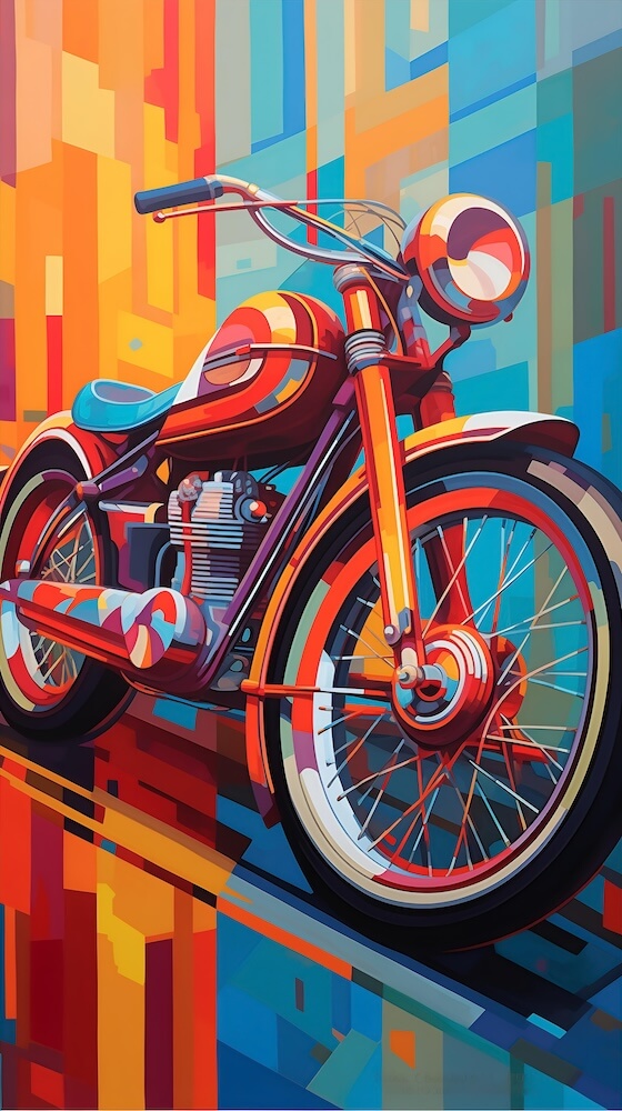 pop-art-color-schemes-of-a-bike-painted-by-oil-on-canvas