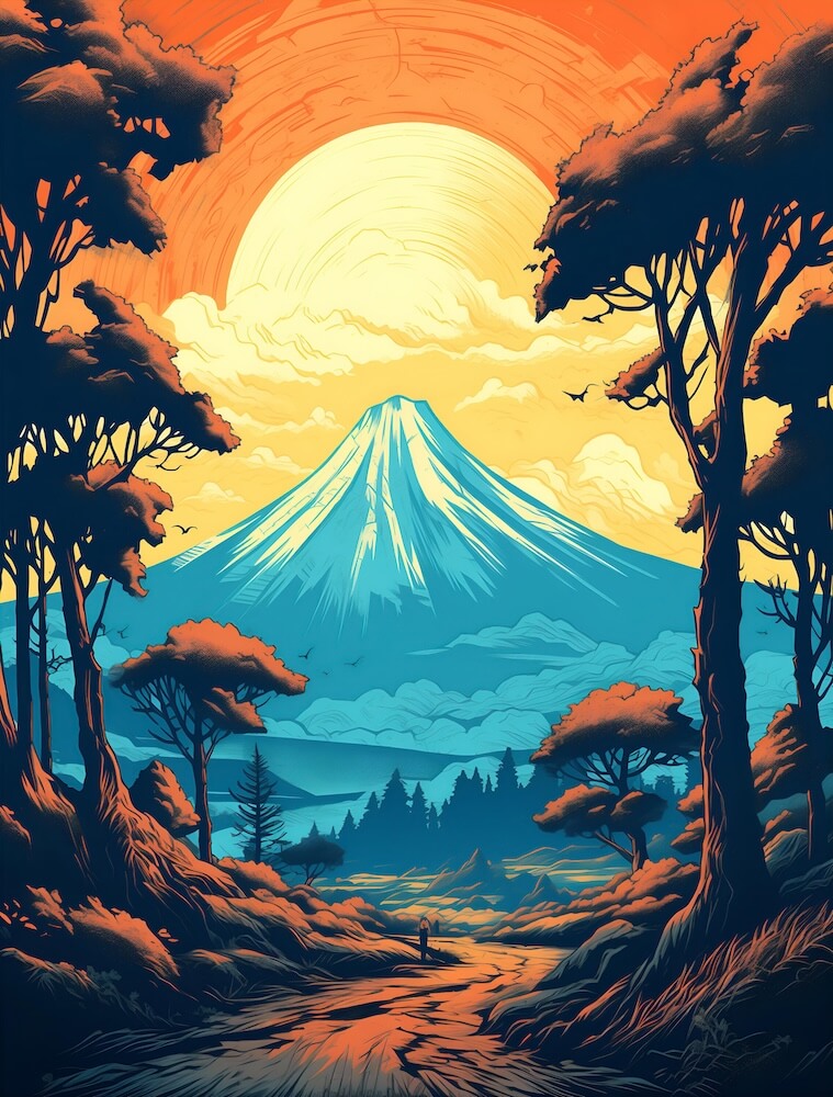 poster-with-a-big-mountain-in-the-background-and-african-trees