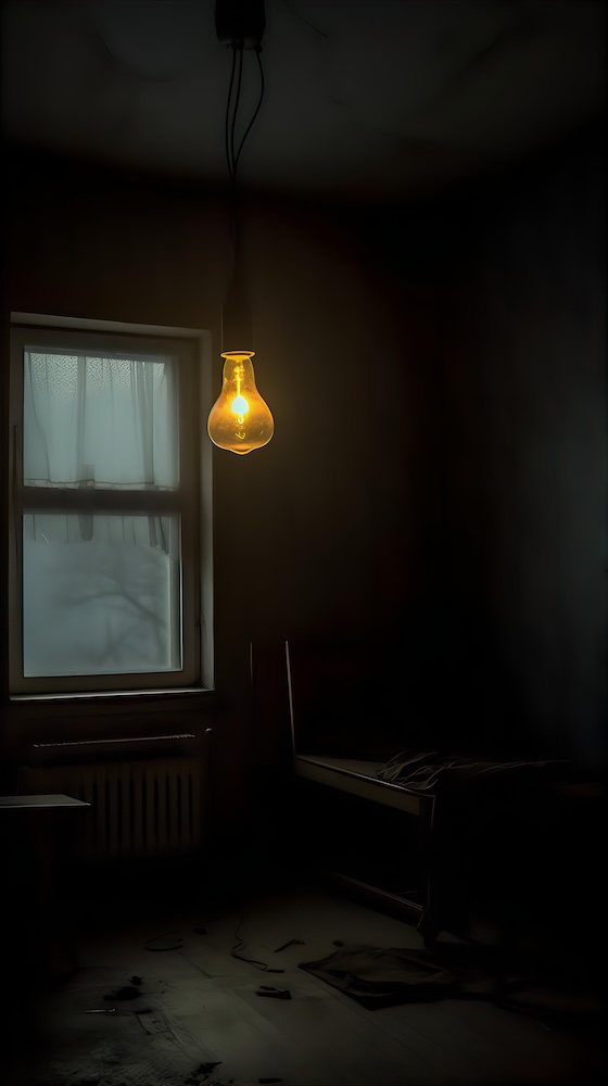 old-white-room-with-an-old-lamp-hanging-on-the-wall