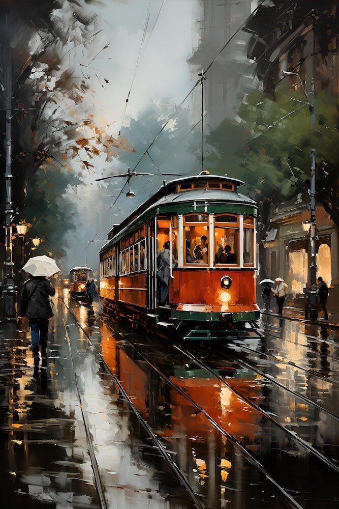 wet-roads-with-a-train-in-the-style-of-nostalgic-paintings