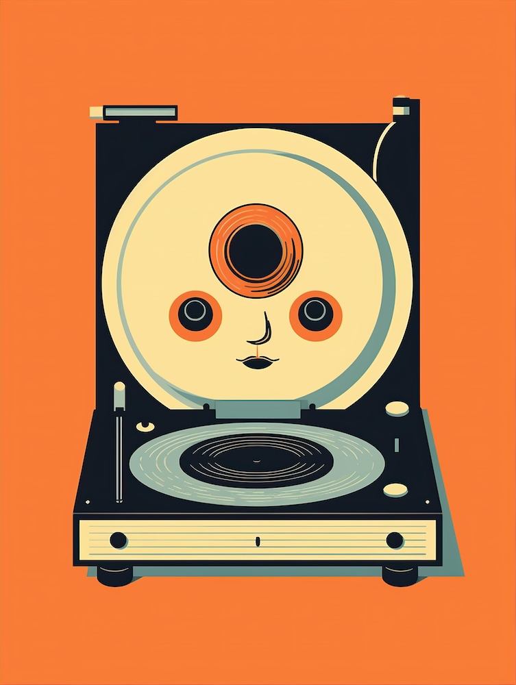 simple-illustration-of-a-record-player-in-a-head-peter-smeeth-style