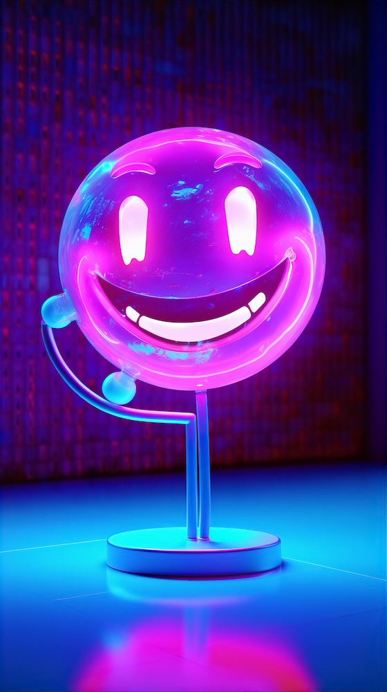 pink-and-purple-gel-smiling-emoticon-shaped-like-a-shiny-blue
