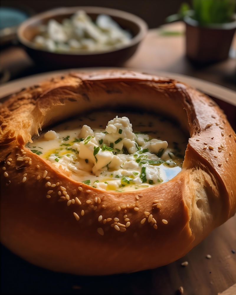 garlic-feta-soup-in-a-bread-bowl
