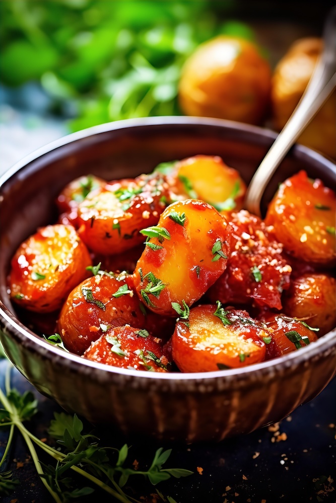 healthy-roast-potatoes-in-a-bowl-with-a-spoon-and-herbs