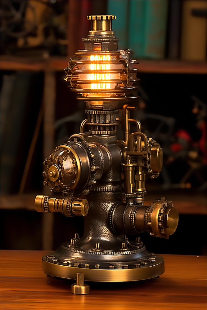 bronze-sculptures-steam-engine-vintage-gas-turbine-lamp