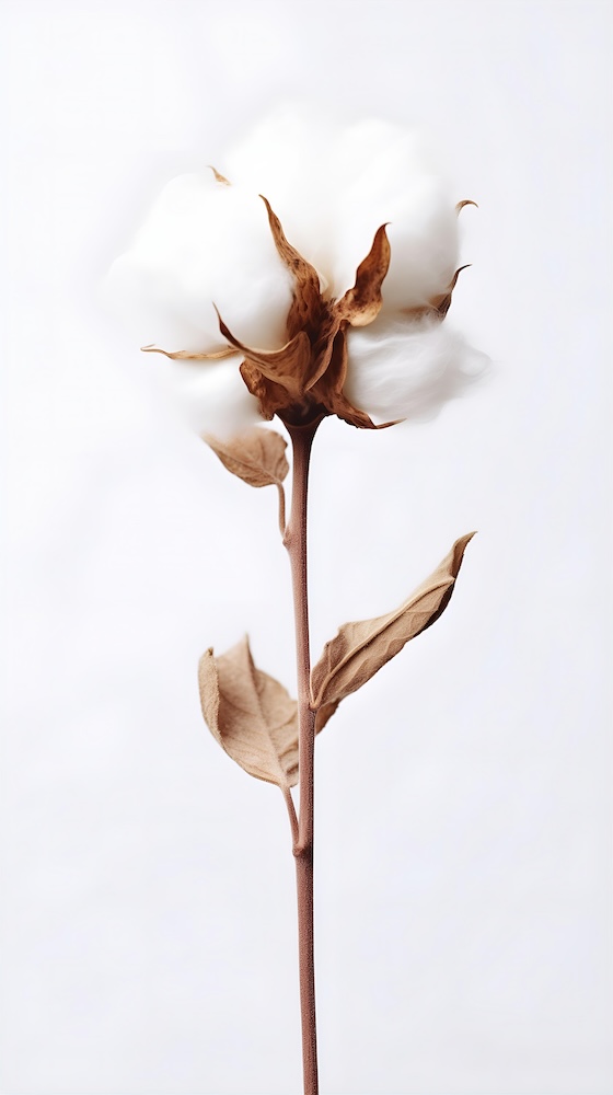 one-cotton-branch-botanical-photorealistic-nature