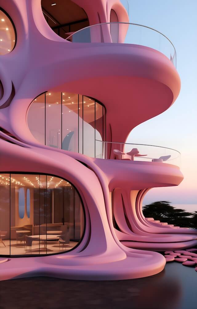 photorealistic-shot-of-a-futuristic-three-floor-pink-building