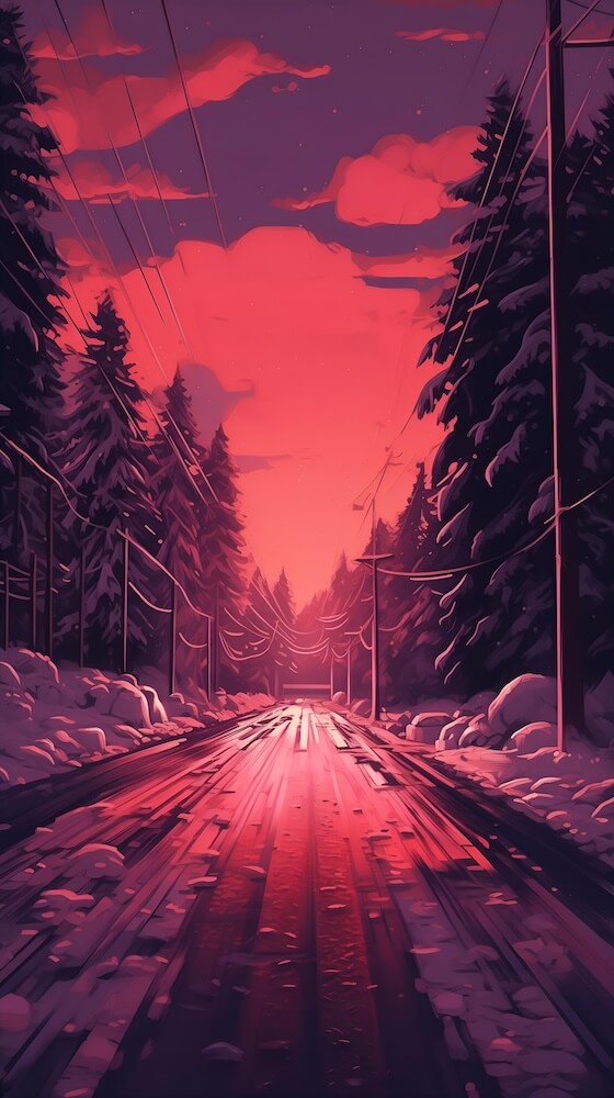 red-road-on-a-snowy-night-with-orange-glow