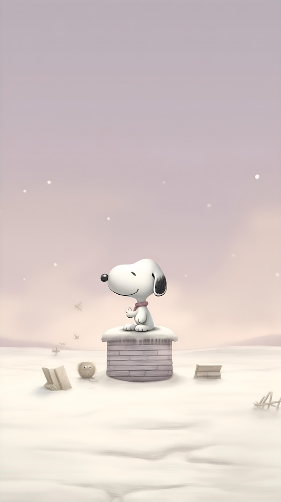 snoopy-playing-with-his-puppy-with-a-hat-on
