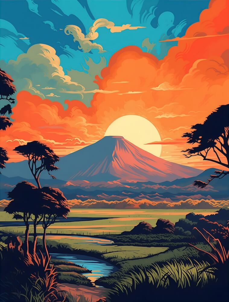 pop-art-prints-style-of-a-tropical-view-of-kenya