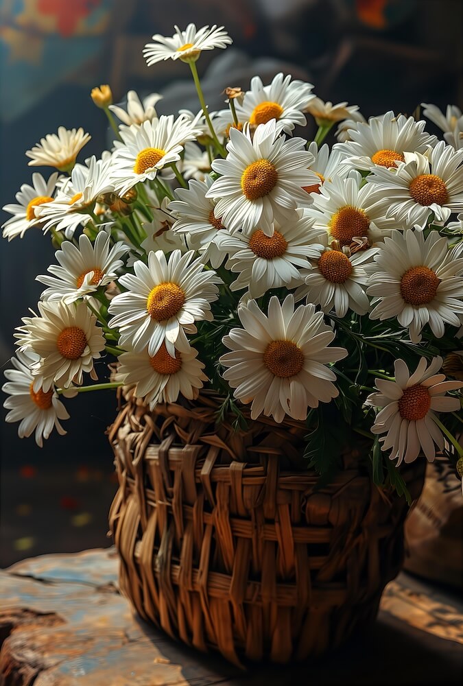 white-daisies-are-packed-in-a-wooden-basket