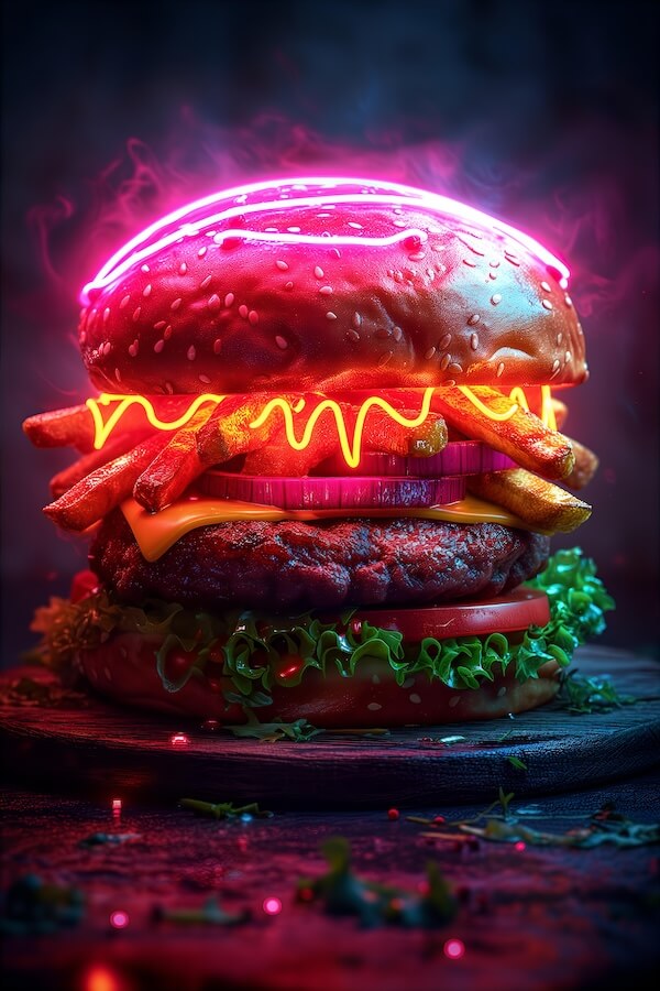 neon-image-of-a-hamburger-with-fries-illustration