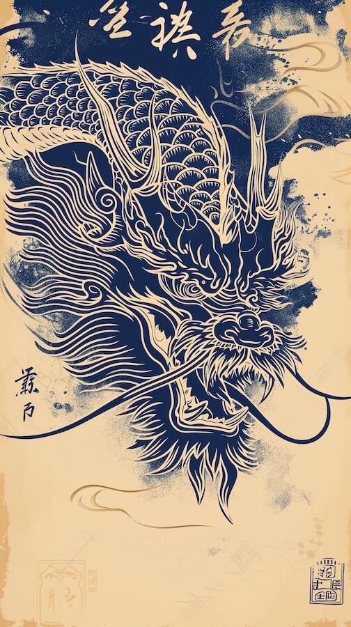 dragon-head-with-chinese-handwritten-design
