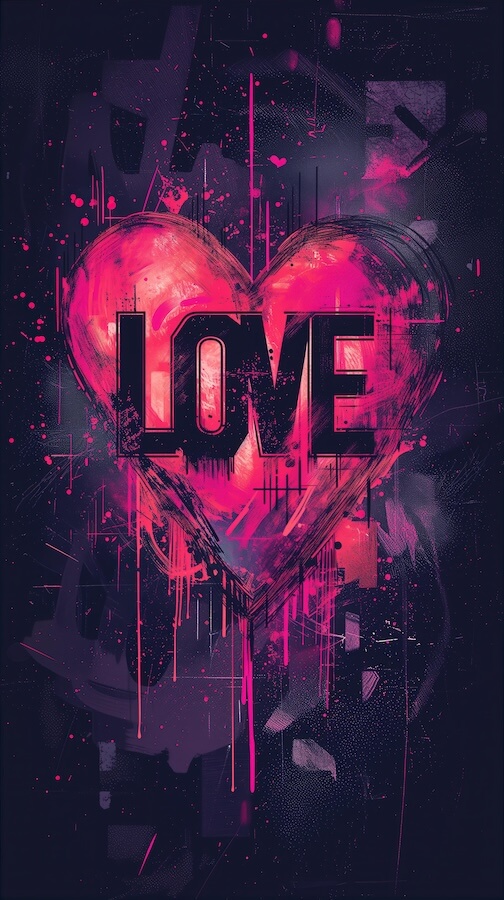 purple-pink-and-black-text-with-the-word-love