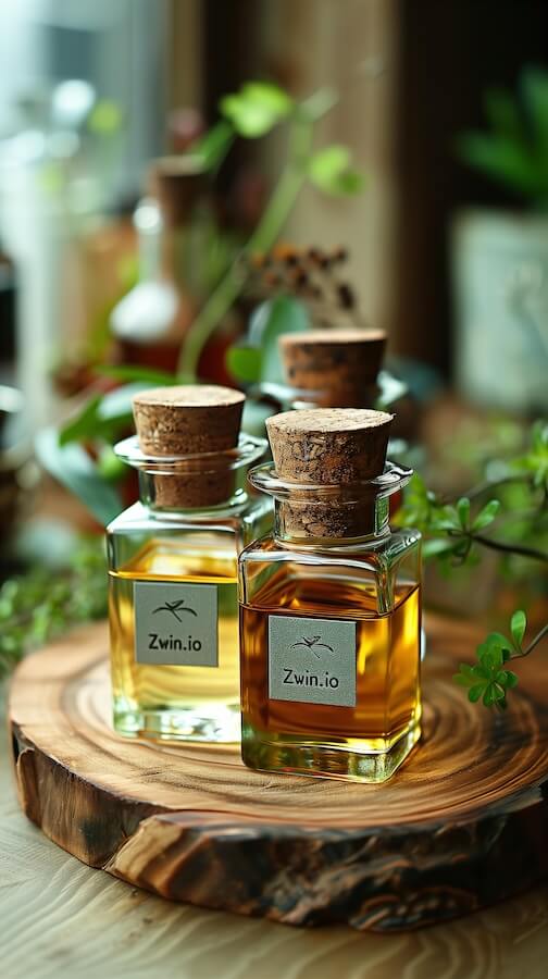 oil-fragrances-in-glass-bottles-in-a-wooden-stopper