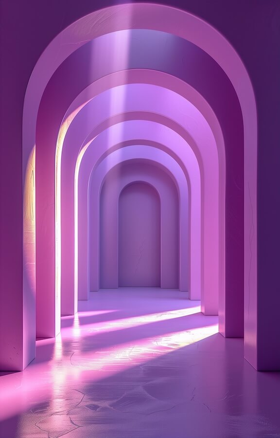 simple-pastel-purple-background-with-light-and-arch-in-the-middle