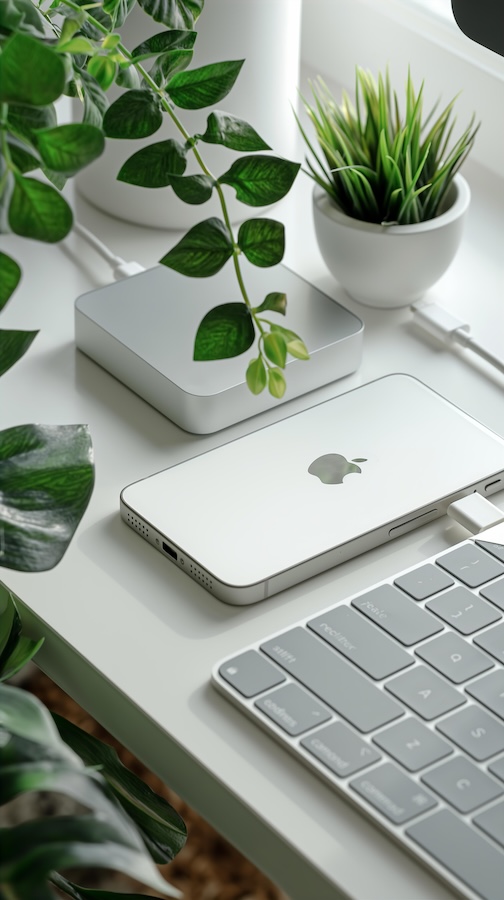 brick-and-an-iphone-15pro-on-a-white-desk