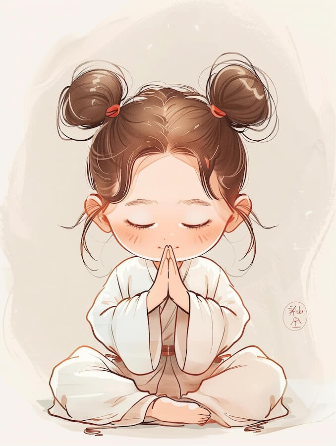 cute-little-girl-with-two-buns-in-her-hair-meditating