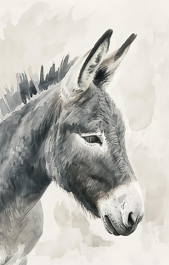 close-up-of-a-donkey-in-half-profile-view