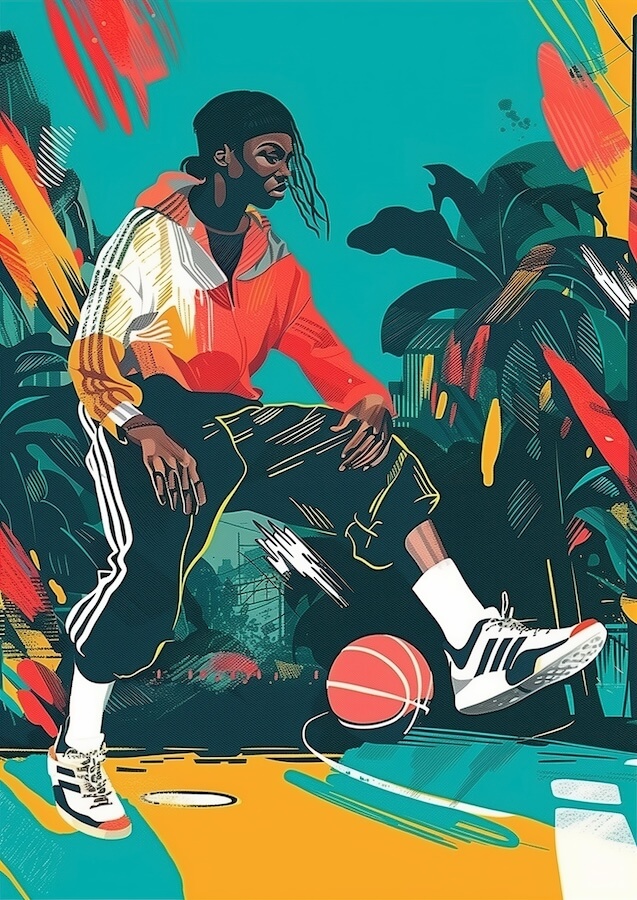 illustration-of-a-basketball-player-with-long-hair-in-streetwear